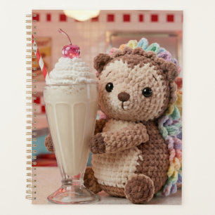 Gehäkelter Igel und Milchshake im Retro-Diner Planer