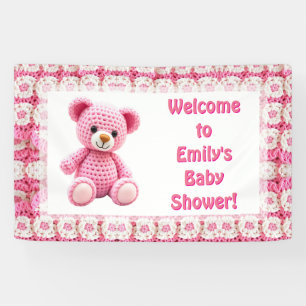 Gehäkelter Teddybär Mädchen-Baby-Party Banner