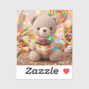 Gehäkelter Teddybär mit S'more Candy Land Aufkleber