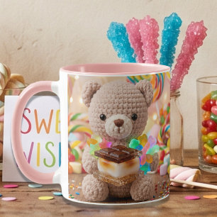 Gehäkelter Teddybär mit S'more personalisiert Tasse