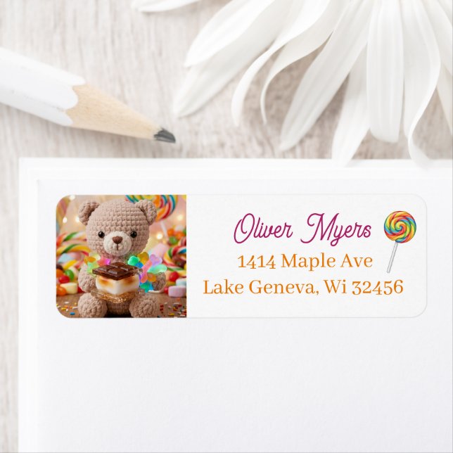 Gehäkkelter Teddybär mit S'more personalisiert (Insitu)