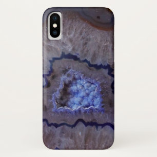 Gehäuse aus Mineralsteinen mit blauem und weißem G iPhone X Hülle