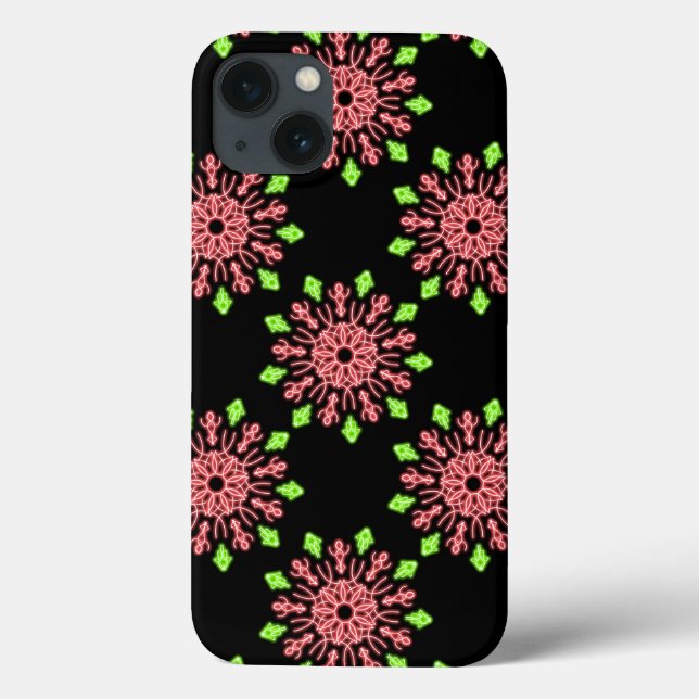 Gehäuse aus rotem und grünem Neon Blume Case-Mate  Case-Mate iPhone Hülle (Rückseite)