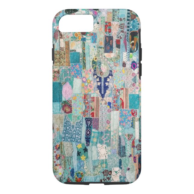 Gehäuse für Aqua- und Blues-Quilt-Tapisserie Case-Mate iPhone Hülle (Rückseite)