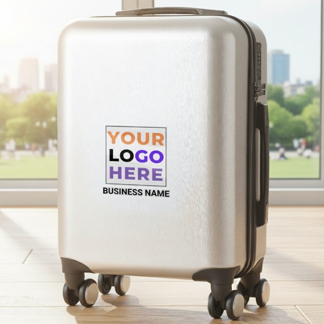 Gehäuse-Logo und -Name | Transparent wasserdicht Aufkleber (suitcase name tag, small business owner)