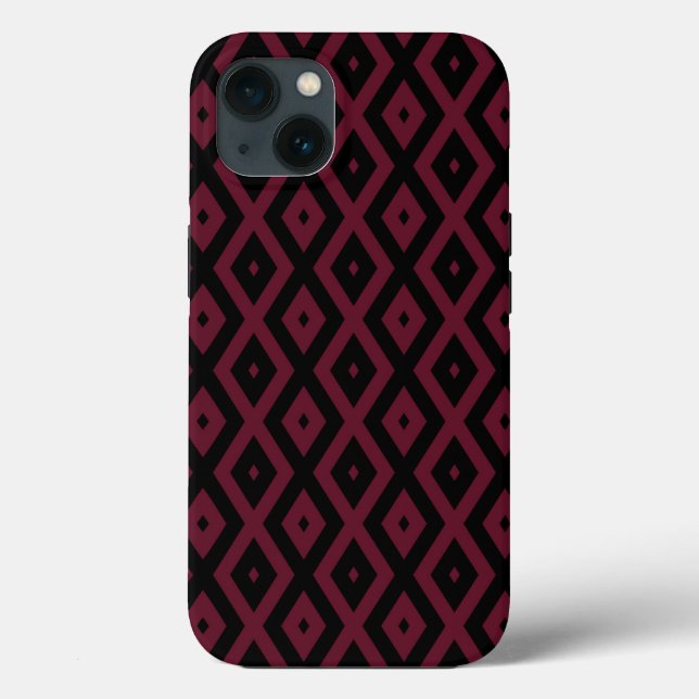 Gehäuse-Mate iPhon-Muster aus Burgund und schwarze Case-Mate iPhone Hülle (Rückseite)