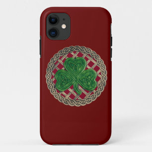 Gehäuse mit rotem Kleeblatt und keltischen Knots f Case-Mate iPhone Hülle