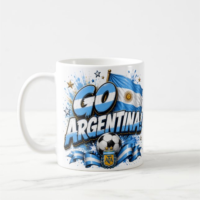 Gehe Argentinien Fußball Design | Argentinien Kaffeetasse (Links)