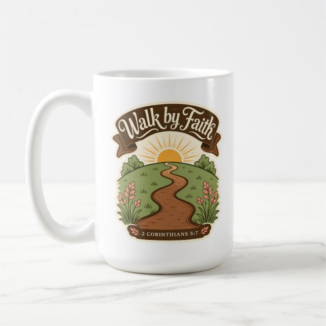Gehe mit Glauben Christlich  Kaffeetasse (Links)