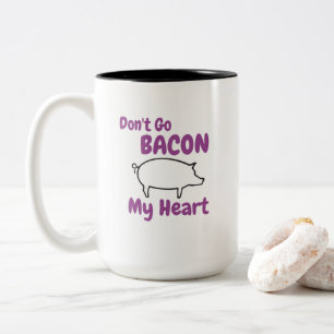 "Gehe nicht zu mir im Herzen" Schweinebild-Kaffee Zweifarbige Tasse