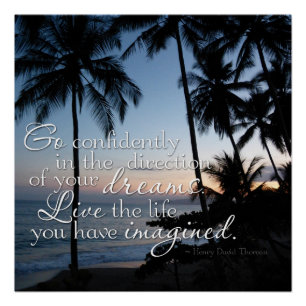 Gehe selbstbewusst... Thoreau Quote Poster