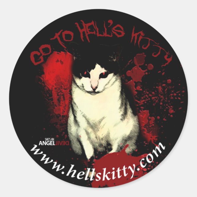 Gehe zu Hell's Kitty Sticker (Vorderseite)