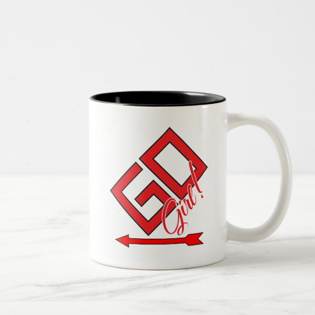 Gehe zu Mädchen! Zweifarbige Tasse (Rechts)