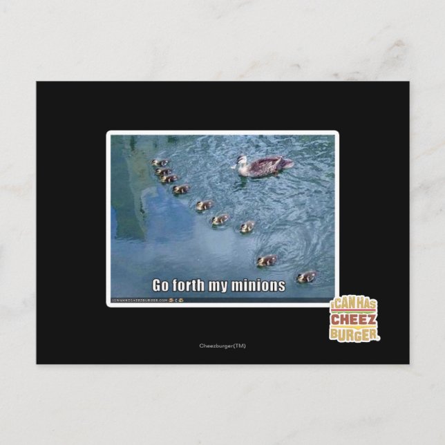 Gehe zu meinen Lakaien Postkarte (Vorderseite)