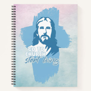 Gehe zur Kirche...! Jesus Christus. Christlicher P Notizbuch