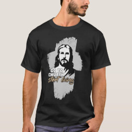 Gehe zur Kirche...! Jesus Christus. Christlicher P T-Shirt