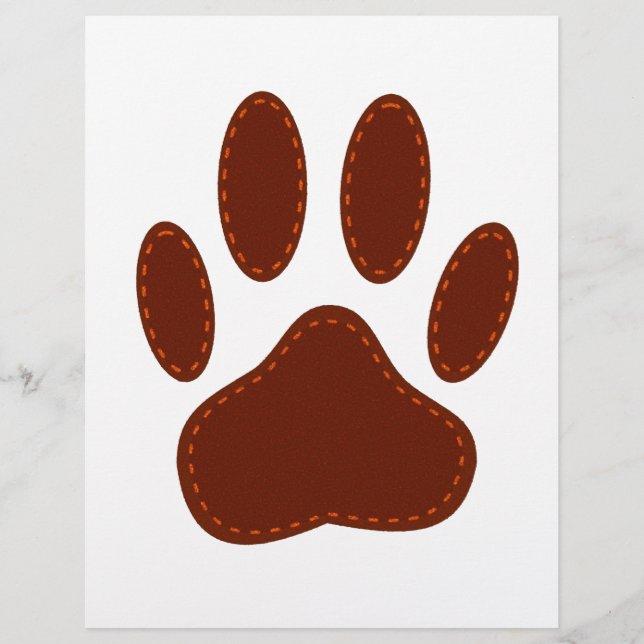geheftete Felt Dog Paw Print (Vorderseite)