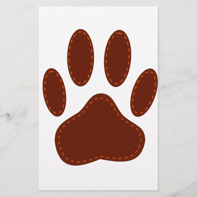 geheftete Felt Dog Paw Print Briefpapier (Vorderseite)