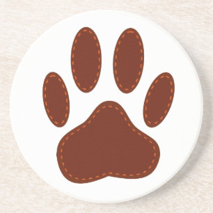 geheftete Felt Dog Paw Print Getränkeuntersetzer