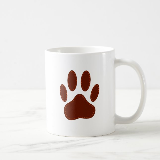 geheftete Felt Dog Paw Print Kaffeetasse (Rechts)