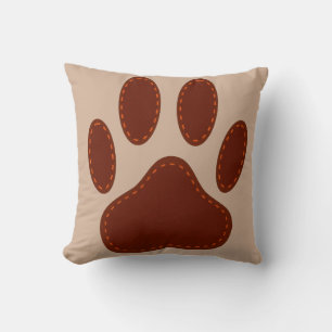 geheftete Felt Dog Paw Print Kissen