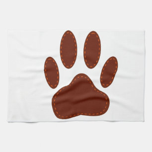 geheftete Felt Dog Paw Print Küchentuch