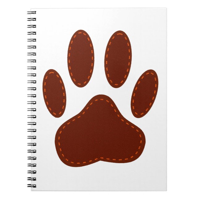 geheftete Felt Dog Paw Print Notizblock (Vorderseite)