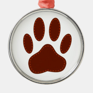 geheftete Felt Dog Paw Print Ornament Aus Metall