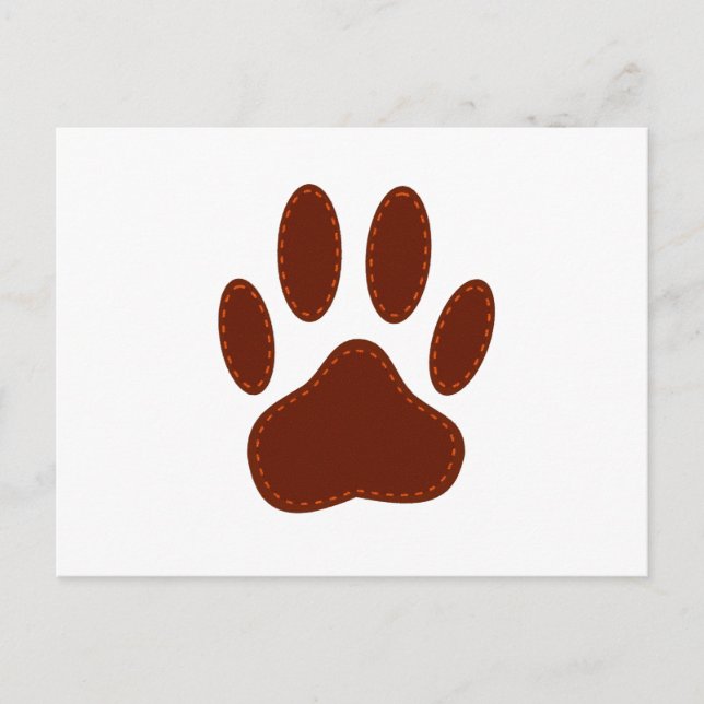 geheftete Felt Dog Paw Print Postkarte (Vorderseite)