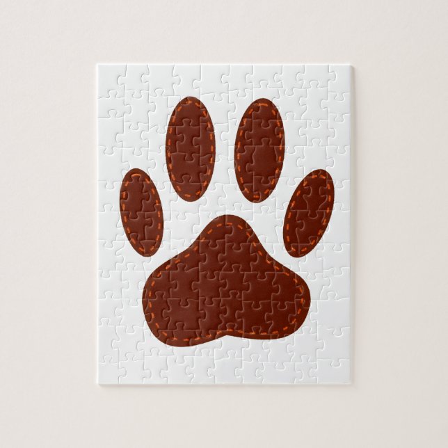 geheftete Felt Dog Paw Print Puzzle (Vertikal)