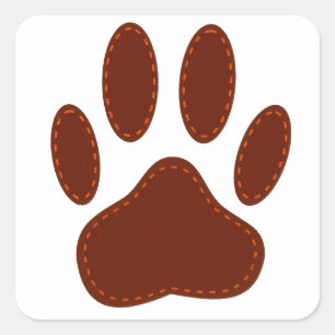 geheftete Felt Dog Paw Print Quadratischer Aufkleber
