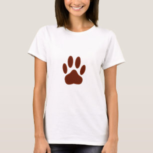 geheftete Felt Dog Paw Print T-Shirt