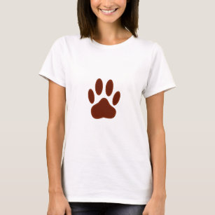 geheftete Felt Dog Paw Print T-Shirt