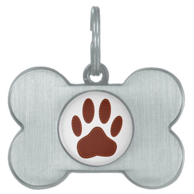 geheftete Felt Dog Paw Print Tiermarke (Vorderseite)