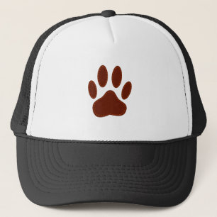 geheftete Felt Dog Paw Print Truckerkappe