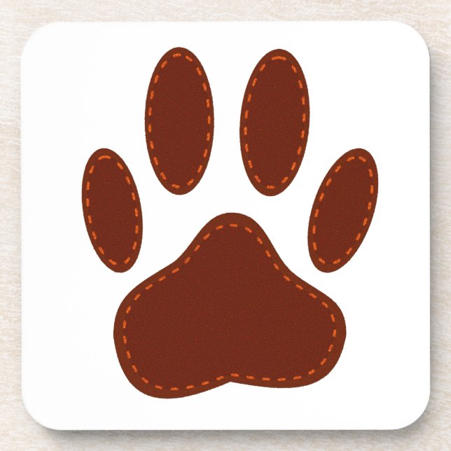 geheftete Felt Dog Paw Print Untersetzer (Vorderseite)