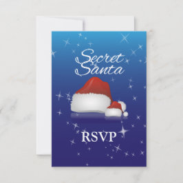 geheim Santa, Blue/Hat RSVP Karte