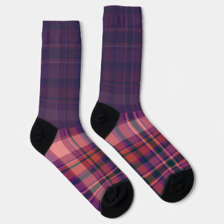 Geheim Wild dunkelviolett kariert Socken