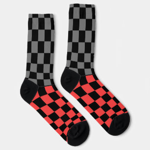 Geheim wild kariert grau auf schwarz socken