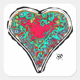 Geheimanatomie eines roten Herz-v3-Aufklebers Quadratischer Aufkleber