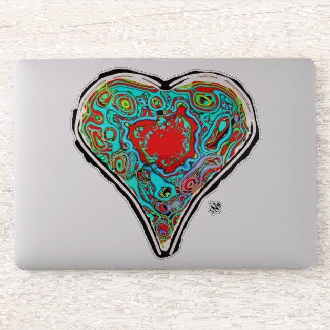 Geheimanatomie eines roten Herzens v1 Aufkleber (Computer)