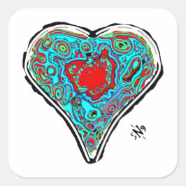 Geheimanatomie eines roten Herzens v1 Quadratischer Aufkleber