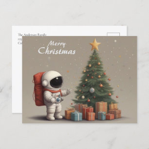 Geheimastronaut Weihnachtsgeschenke unter Weihnach Feiertagspostkarte