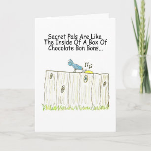 Geheime Kumpel sind wie ein Kasten grüßende Feiertagskarte