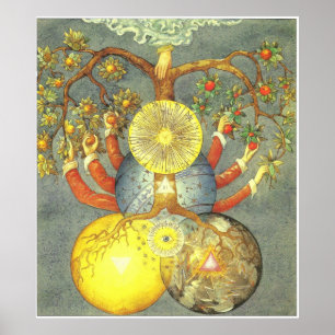 Geheime Symbole des Rosicrucians, Deutscher 1785 Poster