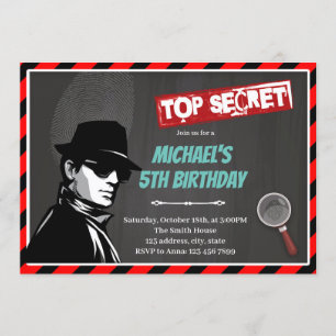 Geheimer Agent Geburtstag Thema Einladung