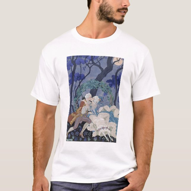 Geheimer Kuss, Illustration für "Partys Galantes" T-Shirt (Vorderseite)