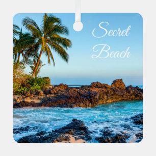 Geheimer Strand, Maui, Quadratisches Metall-Orname Ornament Aus Metall
