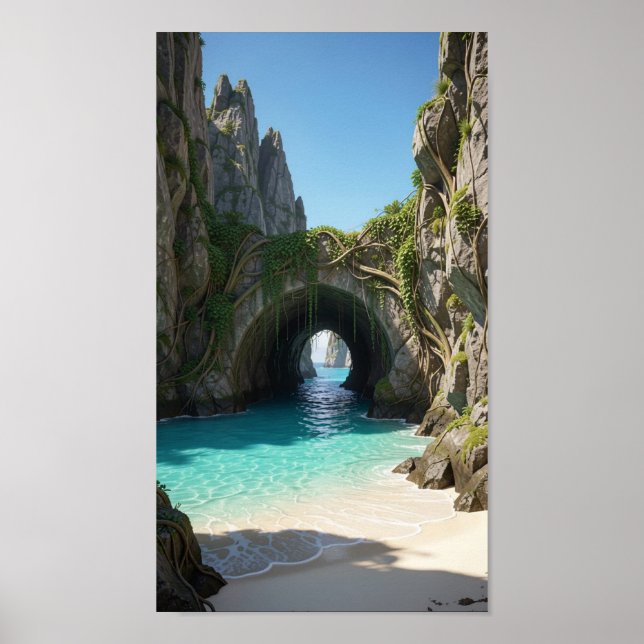 Geheimer Strand mit Türkiswasser Poster (Vorne)