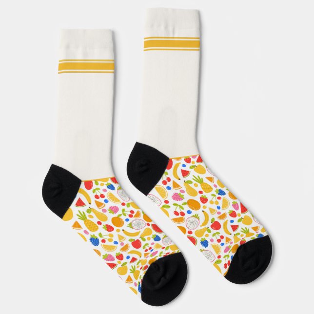 Geheimes wilde Sommerfrüchte-Muster mit Weiß Socken (Rechts)